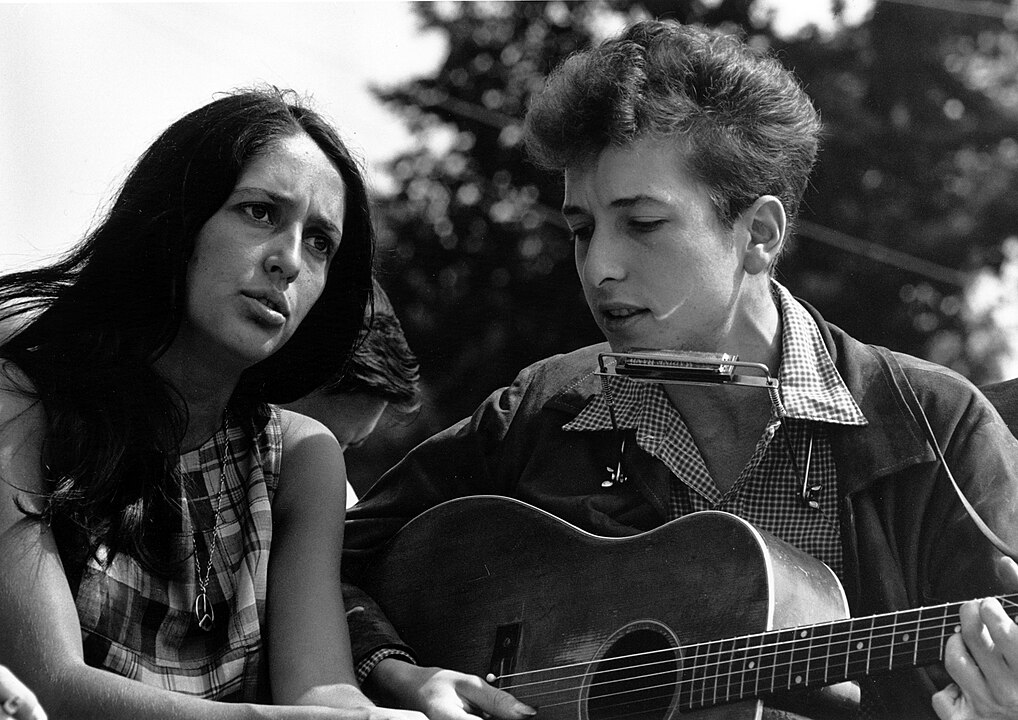 Joan Baez and Dylan during the civil rights "March on Washington for Jobs and Freedom", August 28, 1963